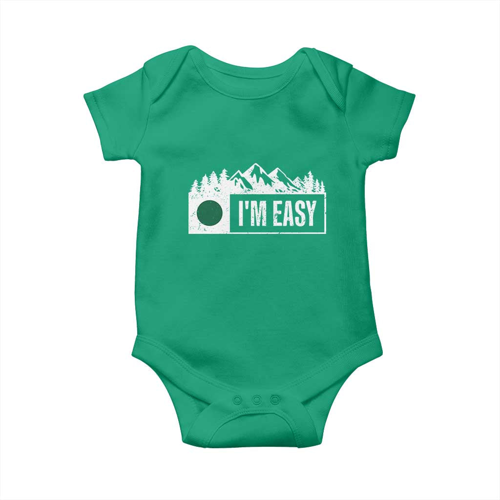 Funny Snowboard Ski Baby Onesie I'm Easy Mountain Sign Retro Vintage TS11 Irish Green Print Your Wear
