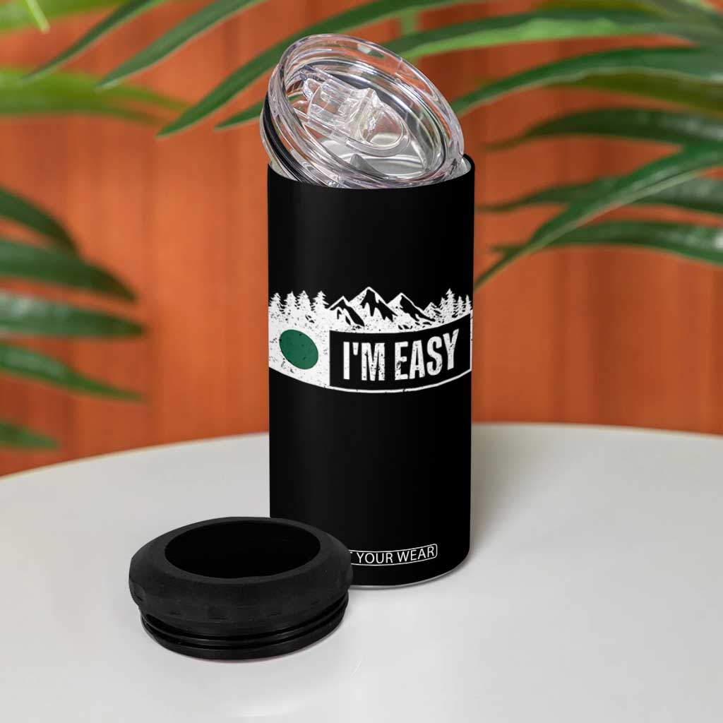 Funny Snowboard Ski 4 in 1 Can Cooler Tumbler I'm Easy Mountain Sign Retro Vintage TS11 Print Your Wear