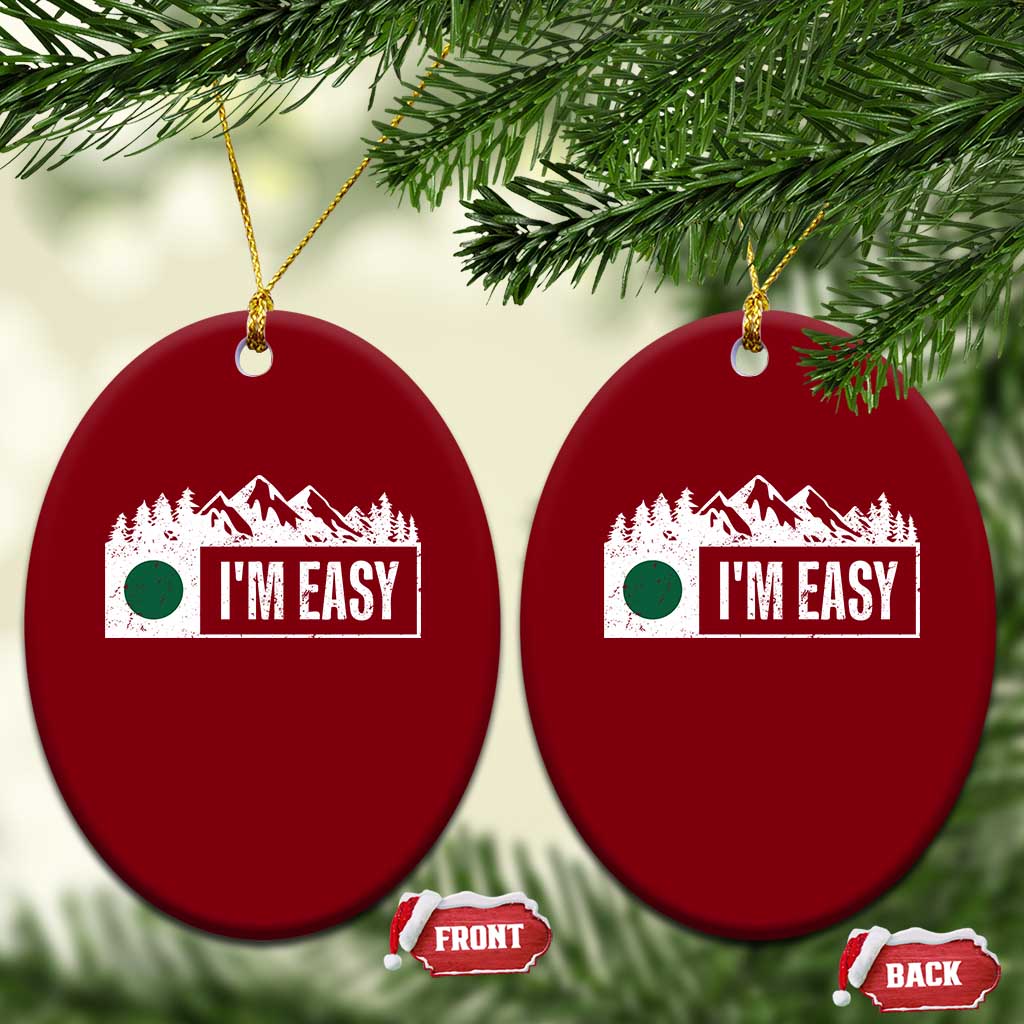 Funny Snowboard Ski Ceramic Ornament I'm Easy Mountain Sign Retro Vintage TS11 Print Your Wear