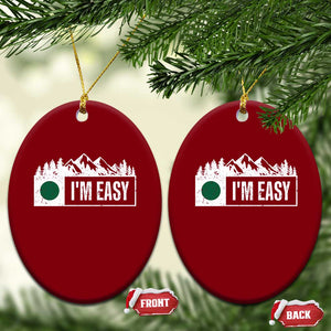 Funny Snowboard Ski Ceramic Ornament I'm Easy Mountain Sign Retro Vintage TS11 Print Your Wear