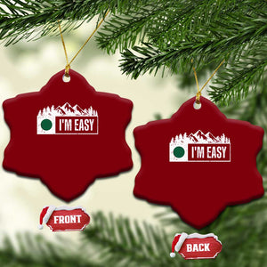 Funny Snowboard Ski Ceramic Ornament I'm Easy Mountain Sign Retro Vintage TS11 Print Your Wear