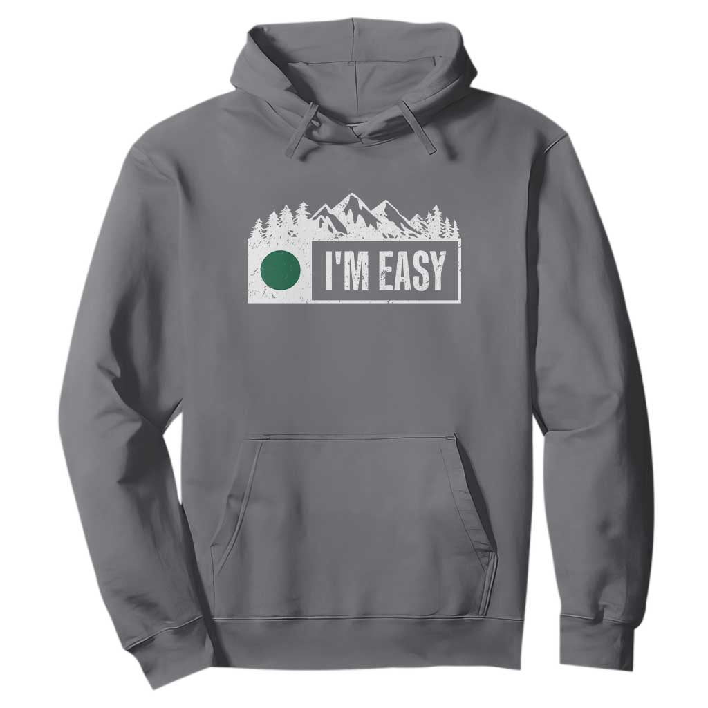 Funny Snowboard Ski Hoodie I'm Easy Mountain Sign Retro Vintage TS11 Charcoal Print Your Wear