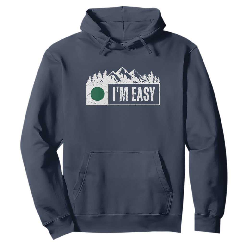 Funny Snowboard Ski Hoodie I'm Easy Mountain Sign Retro Vintage TS11 Navy Print Your Wear