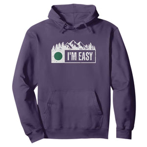 Funny Snowboard Ski Hoodie I'm Easy Mountain Sign Retro Vintage TS11 Purple Print Your Wear