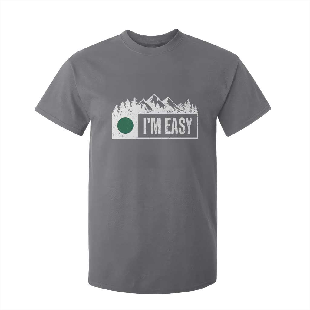 Funny Snowboard Ski T Shirt For Kid I'm Easy Mountain Sign Retro Vintage TS11 Charcoal Print Your Wear