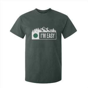 Funny Snowboard Ski T Shirt For Kid I'm Easy Mountain Sign Retro Vintage TS11 Dark Forest Green Print Your Wear