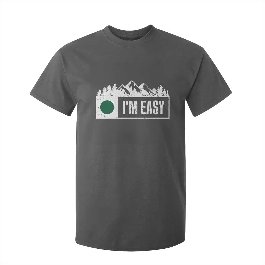 Funny Snowboard Ski T Shirt For Kid I'm Easy Mountain Sign Retro Vintage TS11 Dark Heather Print Your Wear