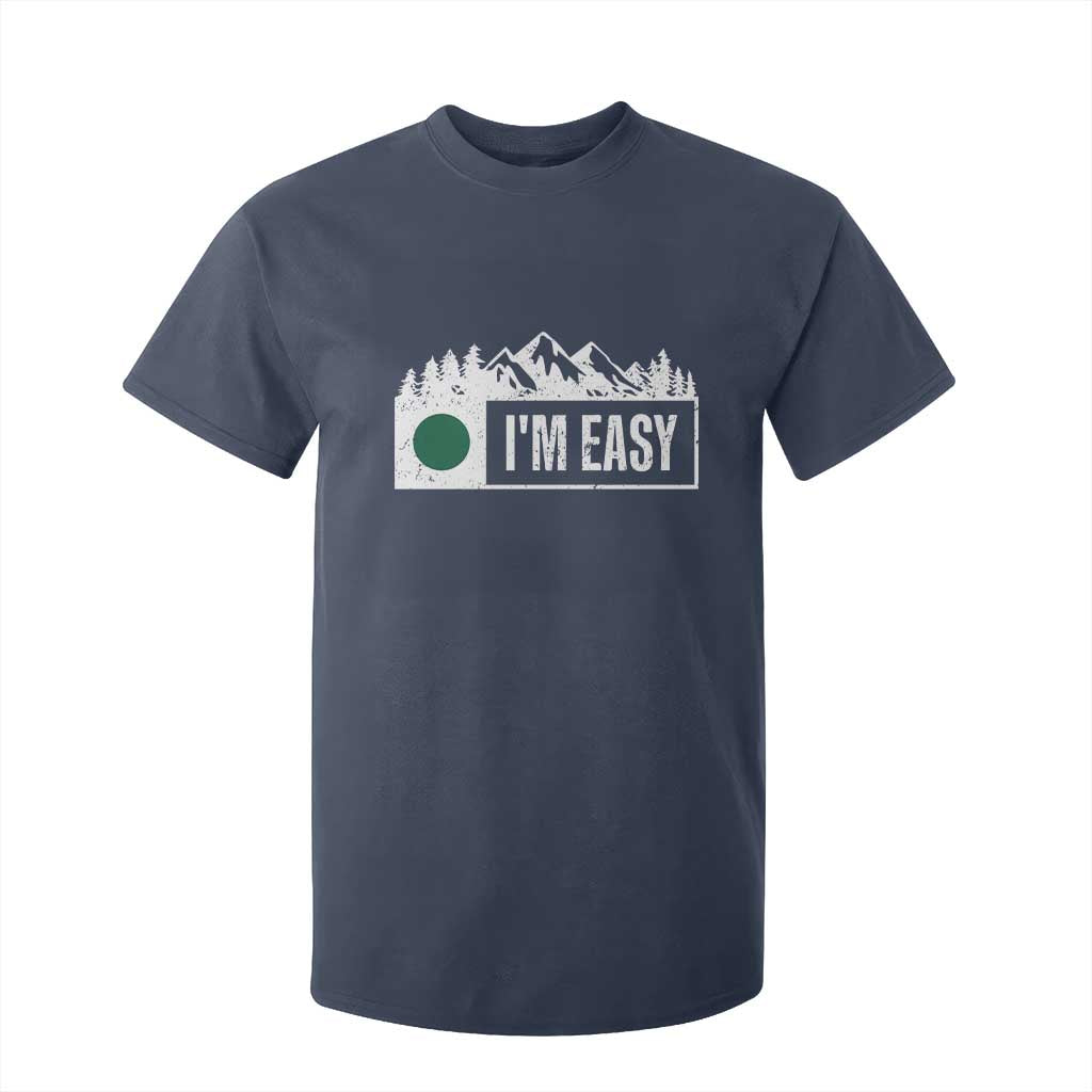 Funny Snowboard Ski T Shirt For Kid I'm Easy Mountain Sign Retro Vintage TS11 Navy Print Your Wear