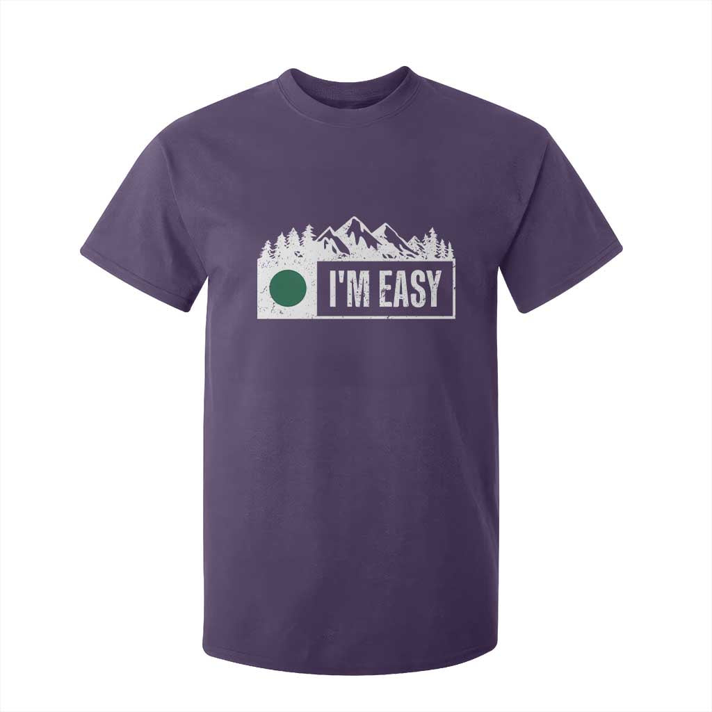 Funny Snowboard Ski T Shirt For Kid I'm Easy Mountain Sign Retro Vintage TS11 Purple Print Your Wear