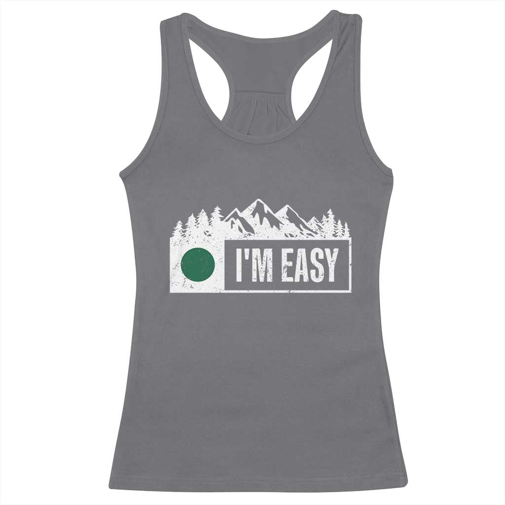 Funny Snowboard Ski Racerback Tank Top I'm Easy Mountain Sign Retro Vintage TS11 Charcoal Print Your Wear
