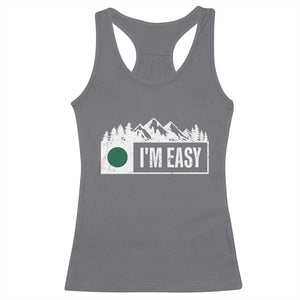 Funny Snowboard Ski Racerback Tank Top I'm Easy Mountain Sign Retro Vintage TS11 Charcoal Print Your Wear