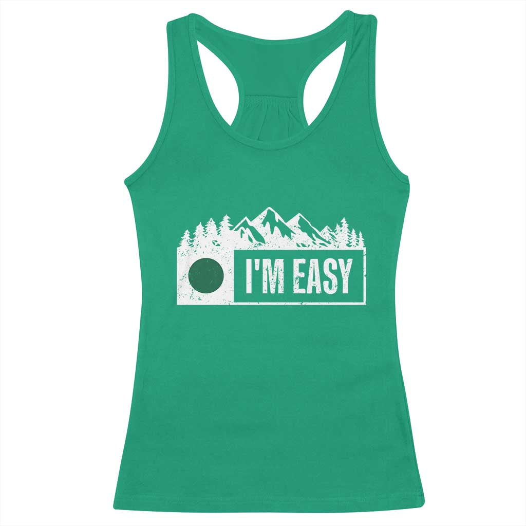 Funny Snowboard Ski Racerback Tank Top I'm Easy Mountain Sign Retro Vintage TS11 Irish Green Print Your Wear