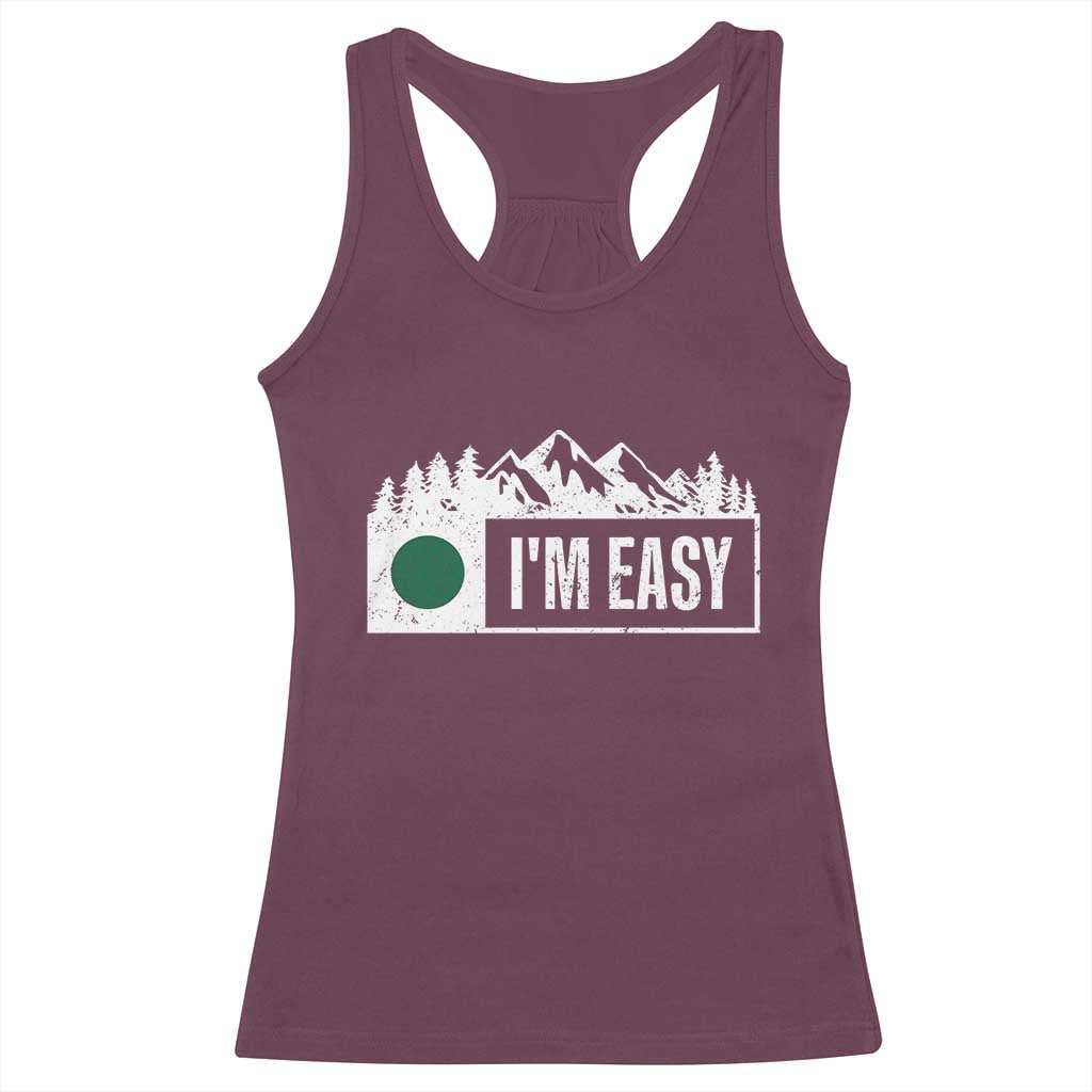 Funny Snowboard Ski Racerback Tank Top I'm Easy Mountain Sign Retro Vintage TS11 Maroon Print Your Wear