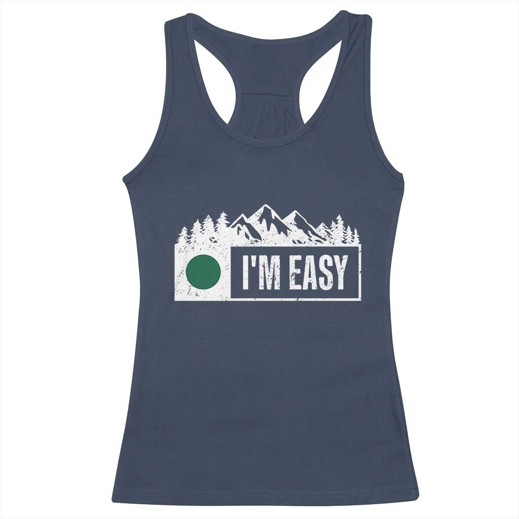 Funny Snowboard Ski Racerback Tank Top I'm Easy Mountain Sign Retro Vintage TS11 Navy Print Your Wear