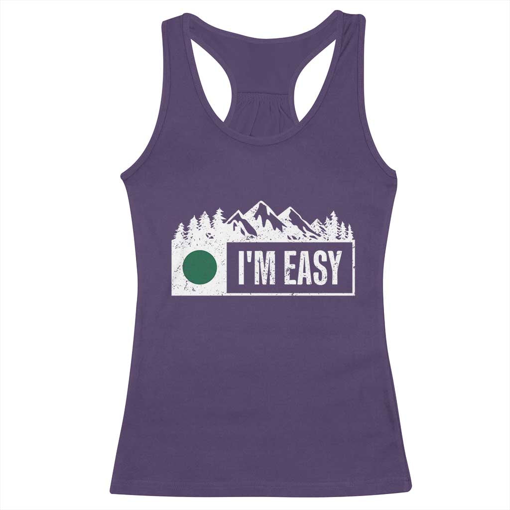 Funny Snowboard Ski Racerback Tank Top I'm Easy Mountain Sign Retro Vintage TS11 Purple Print Your Wear