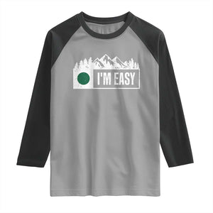 Funny Snowboard Ski Raglan Shirt I'm Easy Mountain Sign Retro Vintage TS11 Sport Gray Black Print Your Wear