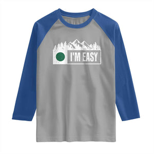 Funny Snowboard Ski Raglan Shirt I'm Easy Mountain Sign Retro Vintage TS11 Sport Gray Royal Print Your Wear