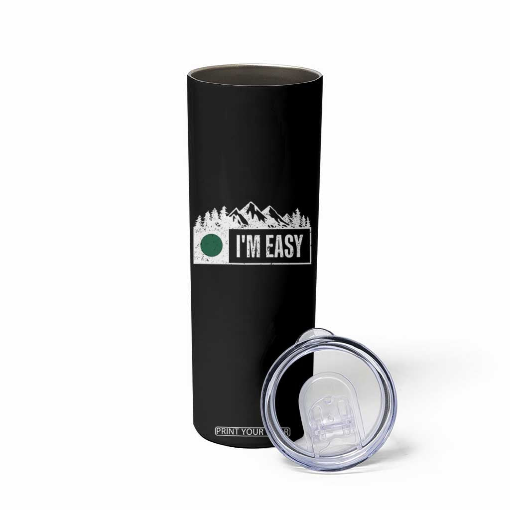 Funny Snowboard Ski Skinny Tumbler I'm Easy Mountain Sign Retro Vintage TS11 Print Your Wear