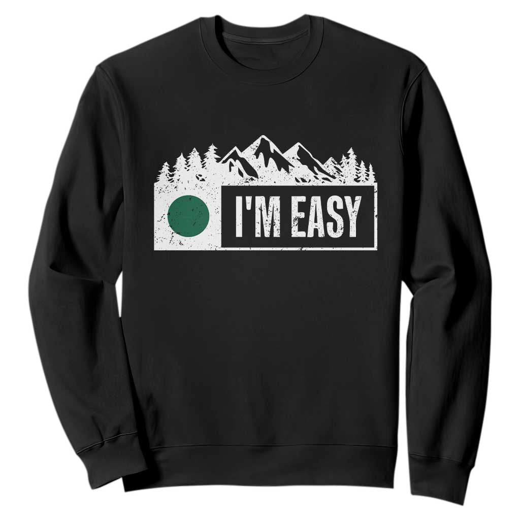 Funny Snowboard Ski Sweatshirt I'm Easy Mountain Sign Retro Vintage TS11 Black Print Your Wear