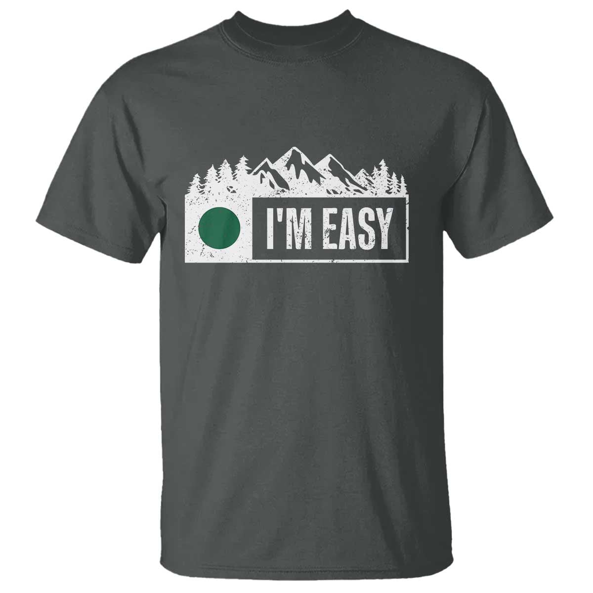 Funny Snowboard Ski T Shirt I'm Easy Mountain Sign Retro Vintage TS11 Dark Heather Print Your Wear