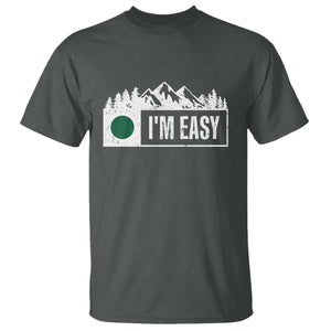 Funny Snowboard Ski T Shirt I'm Easy Mountain Sign Retro Vintage TS11 Dark Heather Print Your Wear