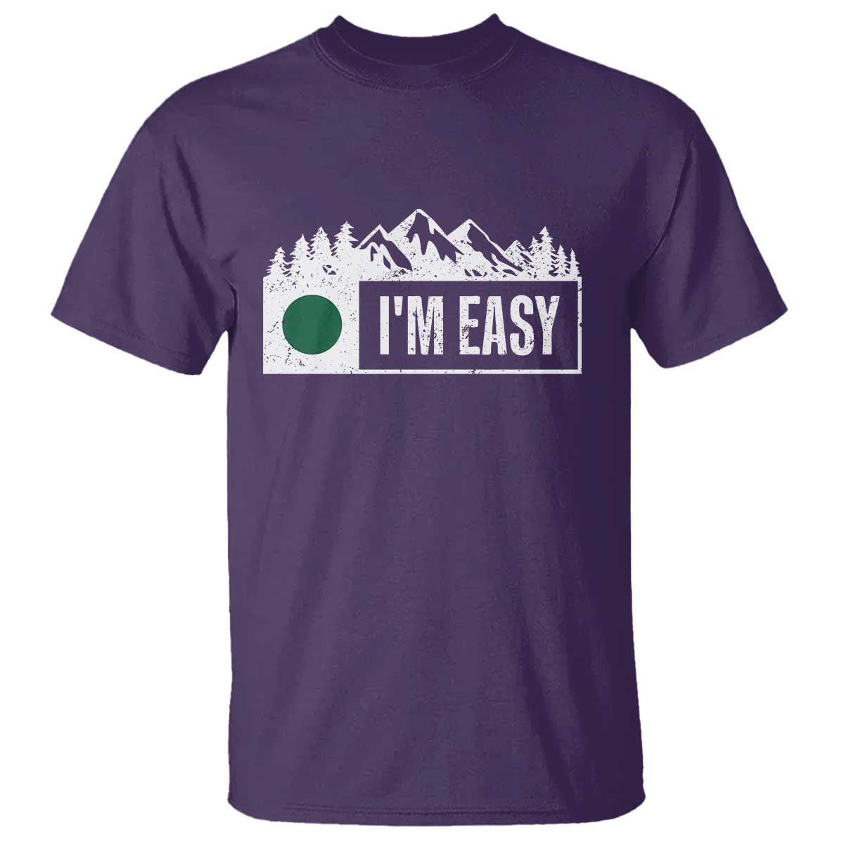 Funny Snowboard Ski T Shirt - Im Easy Mountain Sign Retro Vintage Ski Humor Tee TS11 Purple Print Your Wear