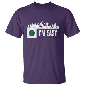Funny Snowboard Ski T Shirt - Im Easy Mountain Sign Retro Vintage Ski Humor Tee TS11 Purple Print Your Wear