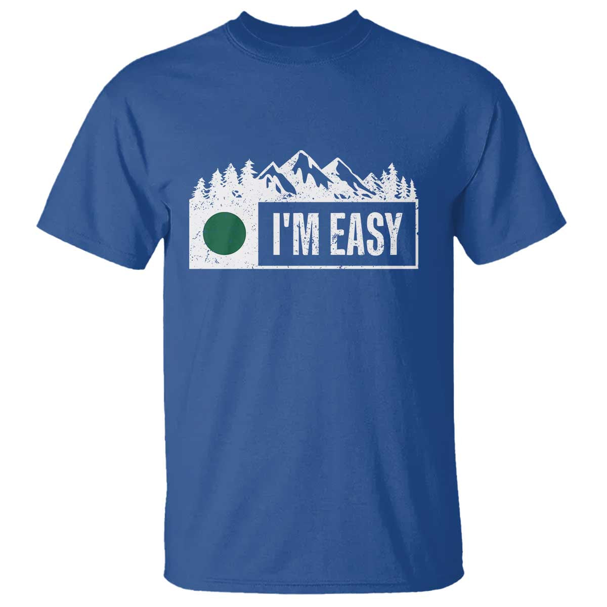 Funny Snowboard Ski T Shirt - Im Easy Mountain Sign Retro Vintage Ski Humor Tee TS11 Royal Blue Print Your Wear