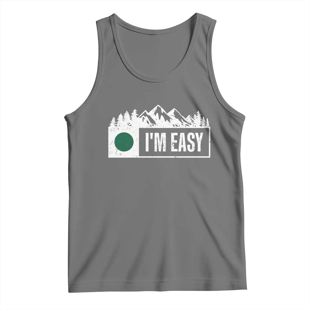 Funny Snowboard Ski Tank Top I'm Easy Mountain Sign Retro Vintage TS11 Black Heather Print Your Wear