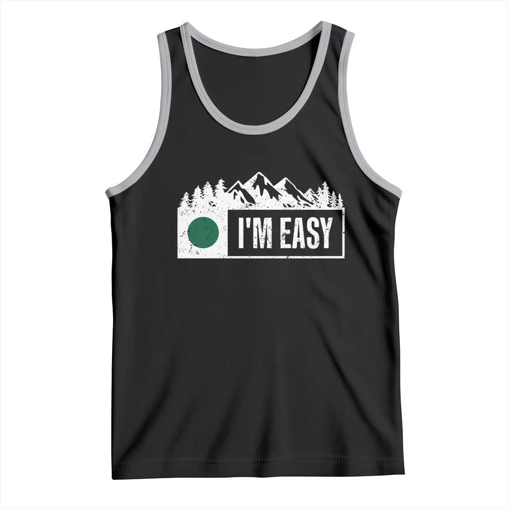 Funny Snowboard Ski Tank Top I'm Easy Mountain Sign Retro Vintage TS11 Black Athletic Heather Print Your Wear