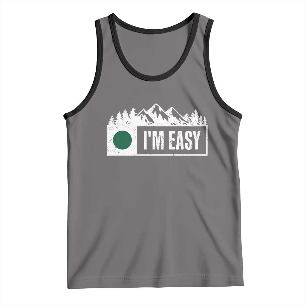 Funny Snowboard Ski Tank Top I'm Easy Mountain Sign Retro Vintage TS11 Deep Heather Black Print Your Wear