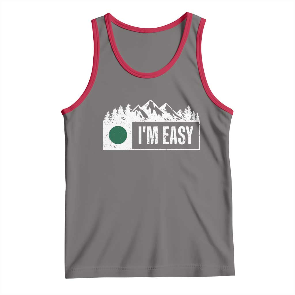 Funny Snowboard Ski Tank Top I'm Easy Mountain Sign Retro Vintage TS11 Deep Heather Red Print Your Wear