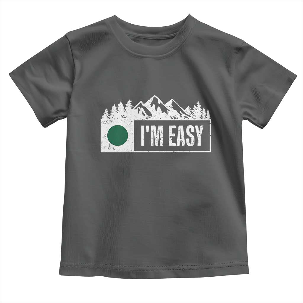 Funny Snowboard Ski Toddler T Shirt I'm Easy Mountain Sign Retro Vintage TS11 Dark Heather Print Your Wear