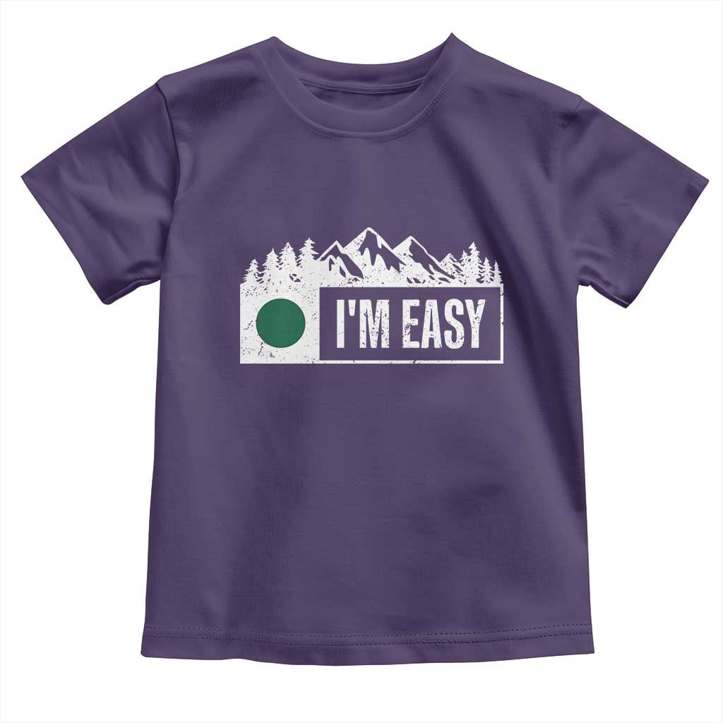 Funny Snowboard Ski Toddler T Shirt I'm Easy Mountain Sign Retro Vintage TS11 Purple Print Your Wear