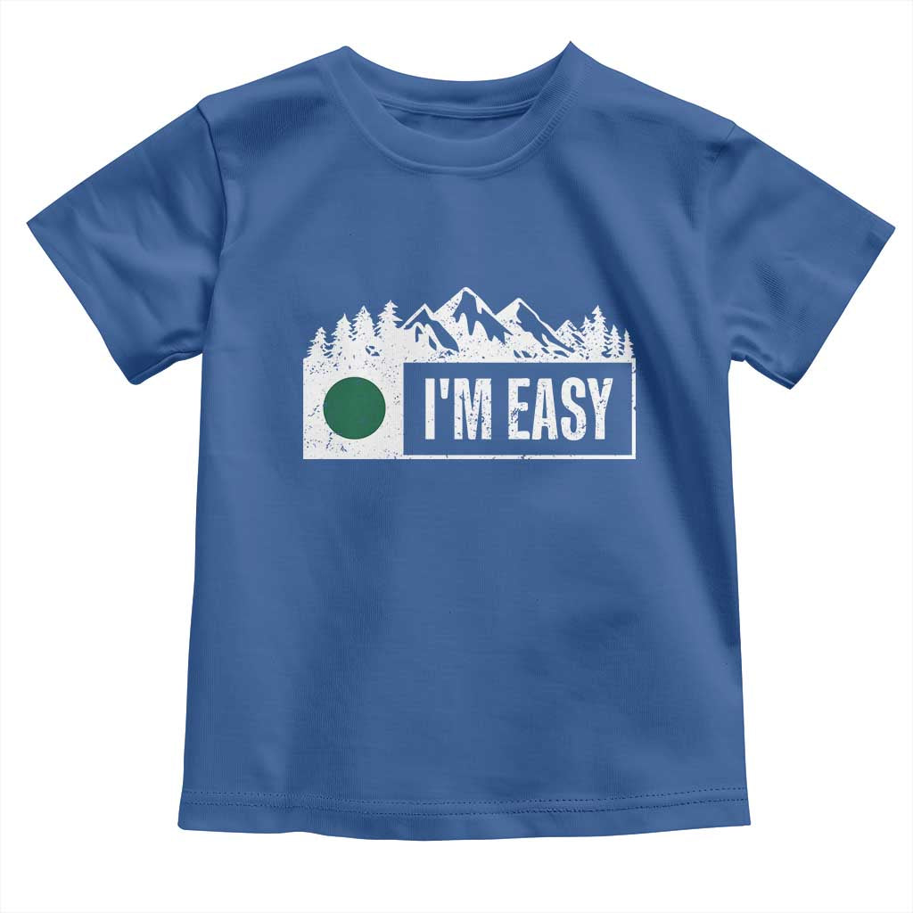 Funny Snowboard Ski Toddler T Shirt I'm Easy Mountain Sign Retro Vintage TS11 Royal Blue Print Your Wear