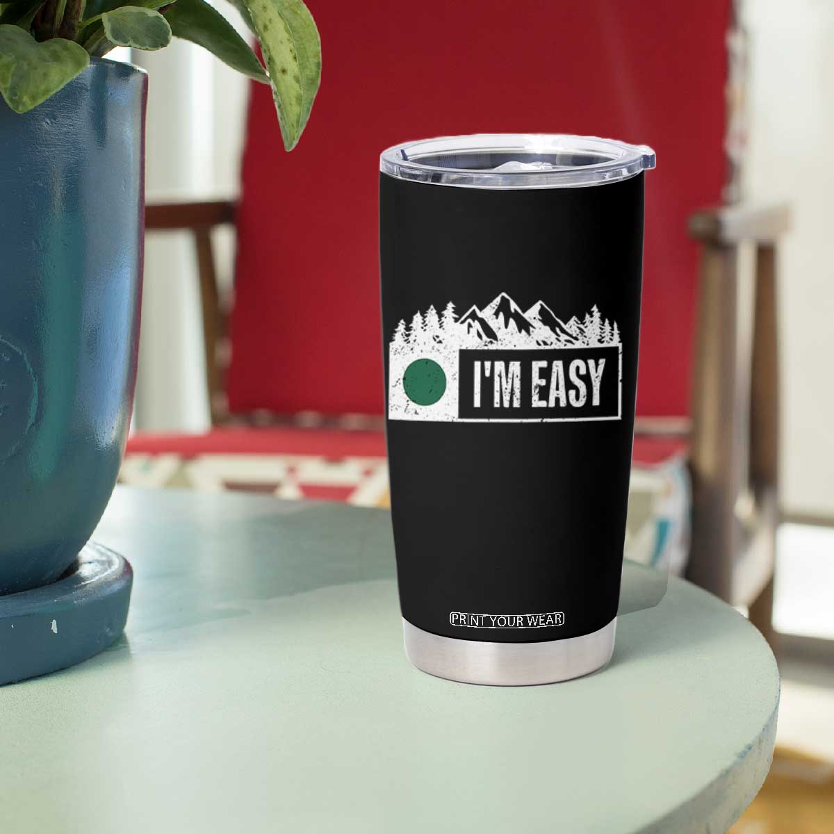 Funny Snowboard Ski Tumbler Cup I'm Easy Mountain Sign Retro Vintage TS11 Print Your Wear