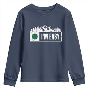 Funny Snowboard Ski Youth Sweatshirt I'm Easy Mountain Sign Retro Vintage TS11 Navy Print Your Wear