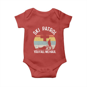 Ski Patrol You Fall We Haul Baby Onesie Funny Skiing Skier Winter Sport TS11 Red Print Your Wear
