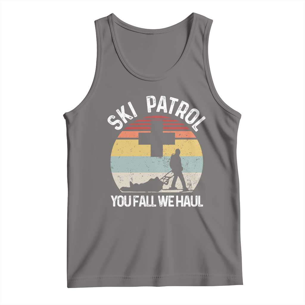 Ski Patrol You Fall We Haul Tank Top Funny Skiing Skier Winter Sport TS11 Deep Heather Print Your Wear