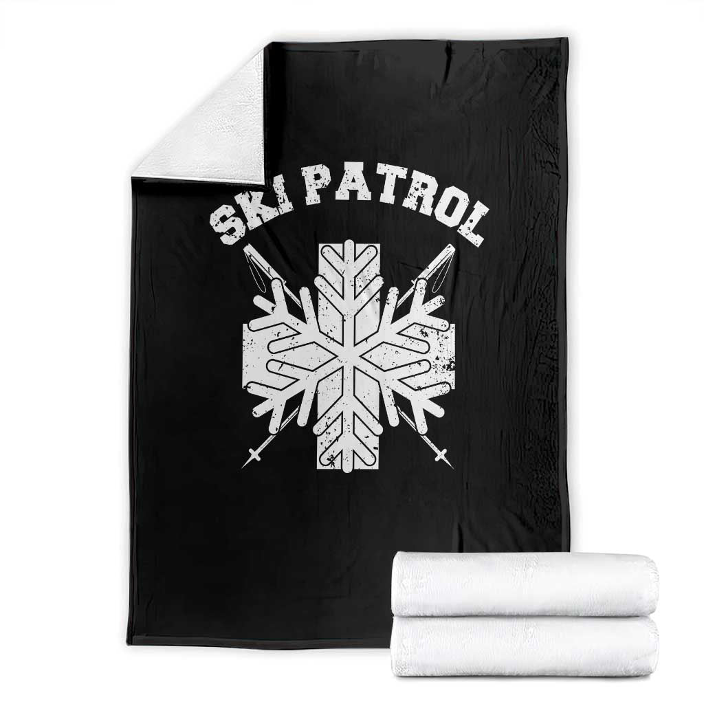 Ski Patrol Throw Blanket Mountain Rescue Winter Slopes Skiing Snowboarding TS11 Black Print Your Wear