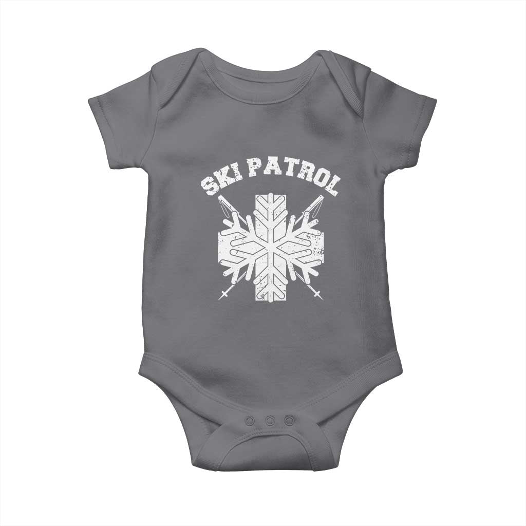 Ski Patrol Baby Onesie Mountain Rescue Winter Slopes Skiing Snowboarding TS11 Charcoal Print Your Wear