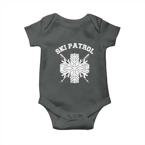 Ski Patrol Baby Onesie Mountain Rescue Winter Slopes Skiing Snowboarding TS11 Dark Heather Print Your Wear