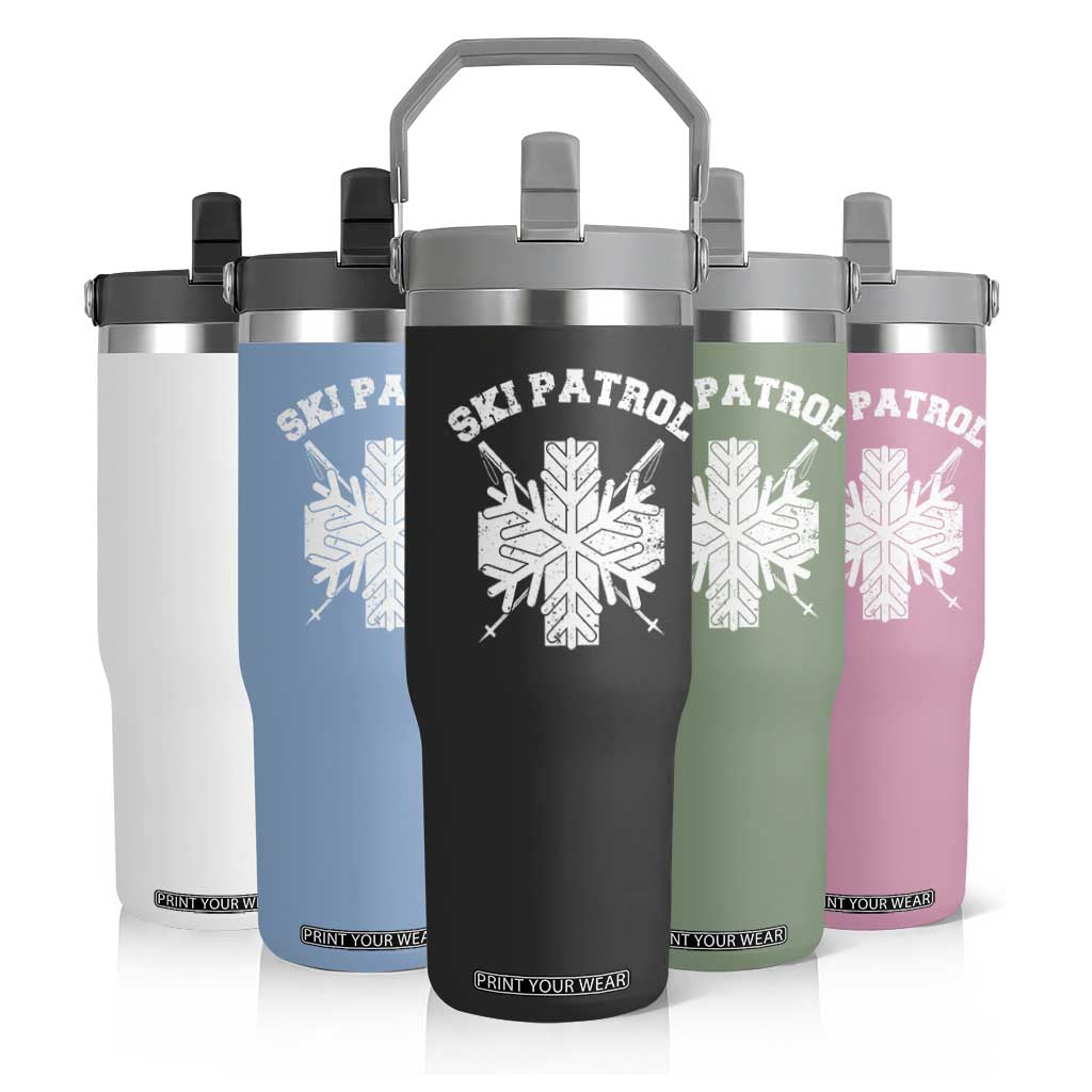 Ski Patrol Flip Straw Tumbler Mountain Rescue Winter Slopes Skiing Snowboarding TS11 Print Your Wear