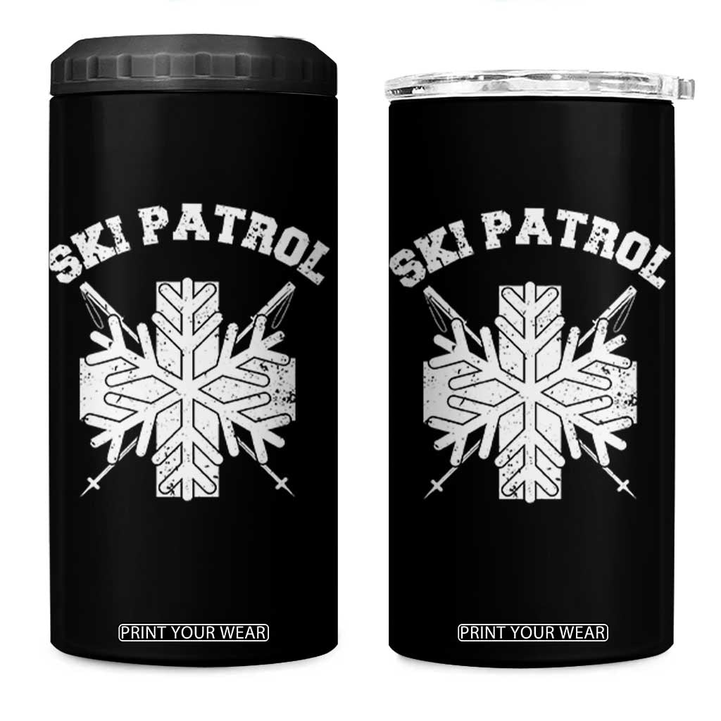 Ski Patrol 4 in 1 Can Cooler Tumbler Mountain Rescue Winter Slopes Skiing Snowboarding TS11 One Size: 16 oz Black Print Your Wear