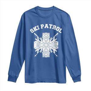 Ski Patrol Long Sleeve Shirt Mountain Rescue Winter Slopes Skiing Snowboarding TS11 Royal Blue Print Your Wear