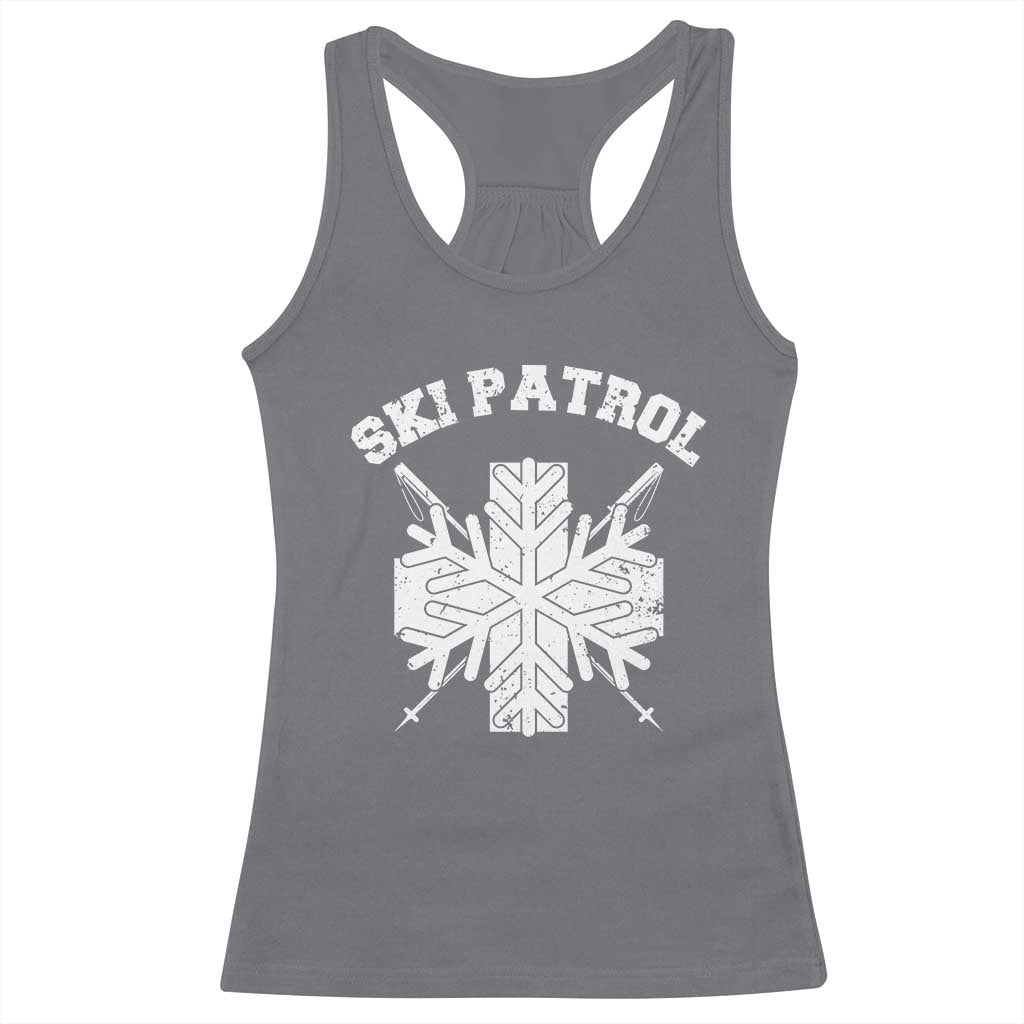 Ski Patrol Racerback Tank Top Mountain Rescue Winter Slopes Skiing Snowboarding TS11 Charcoal Print Your Wear