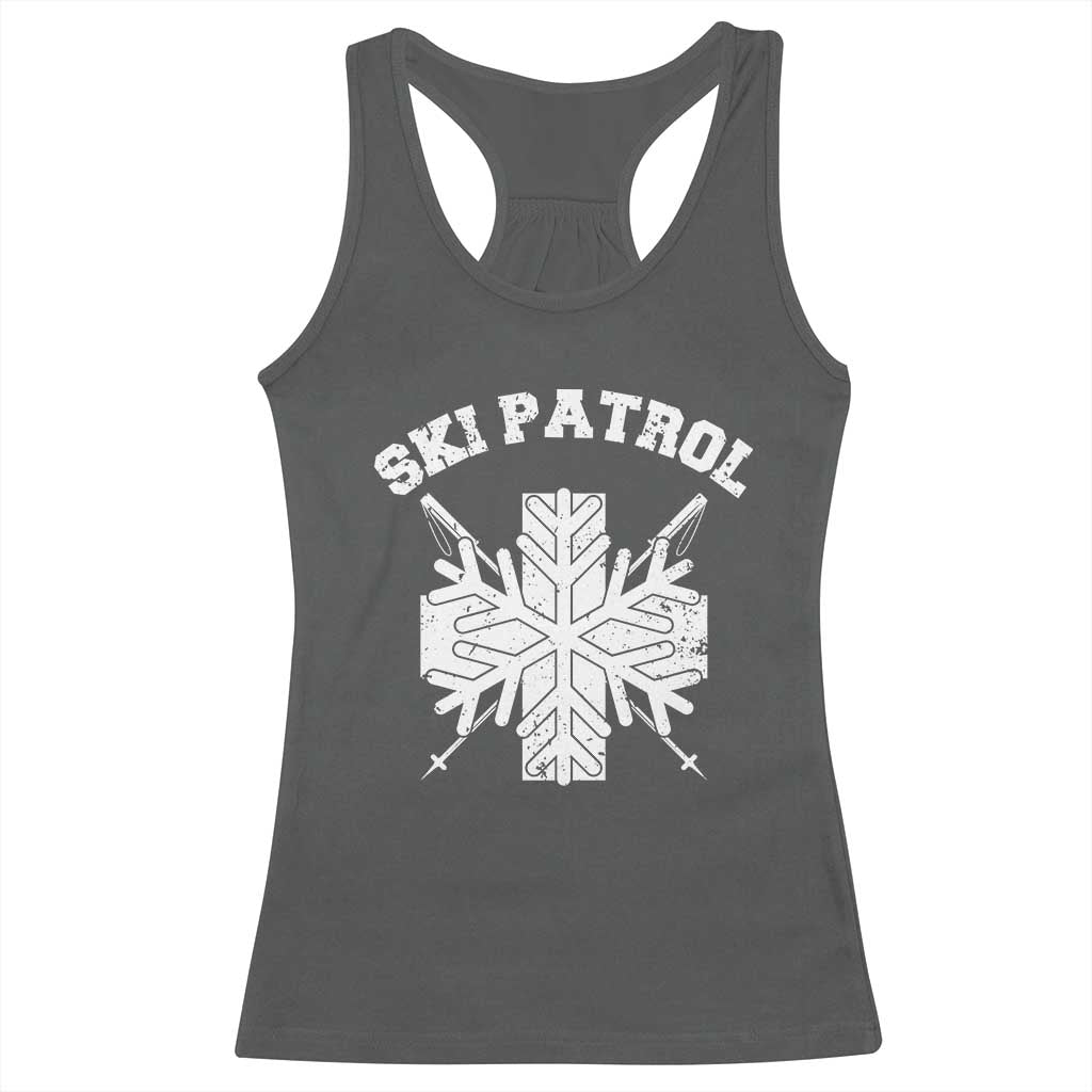 Ski Patrol Racerback Tank Top Mountain Rescue Winter Slopes Skiing Snowboarding TS11 Dark Heather Print Your Wear