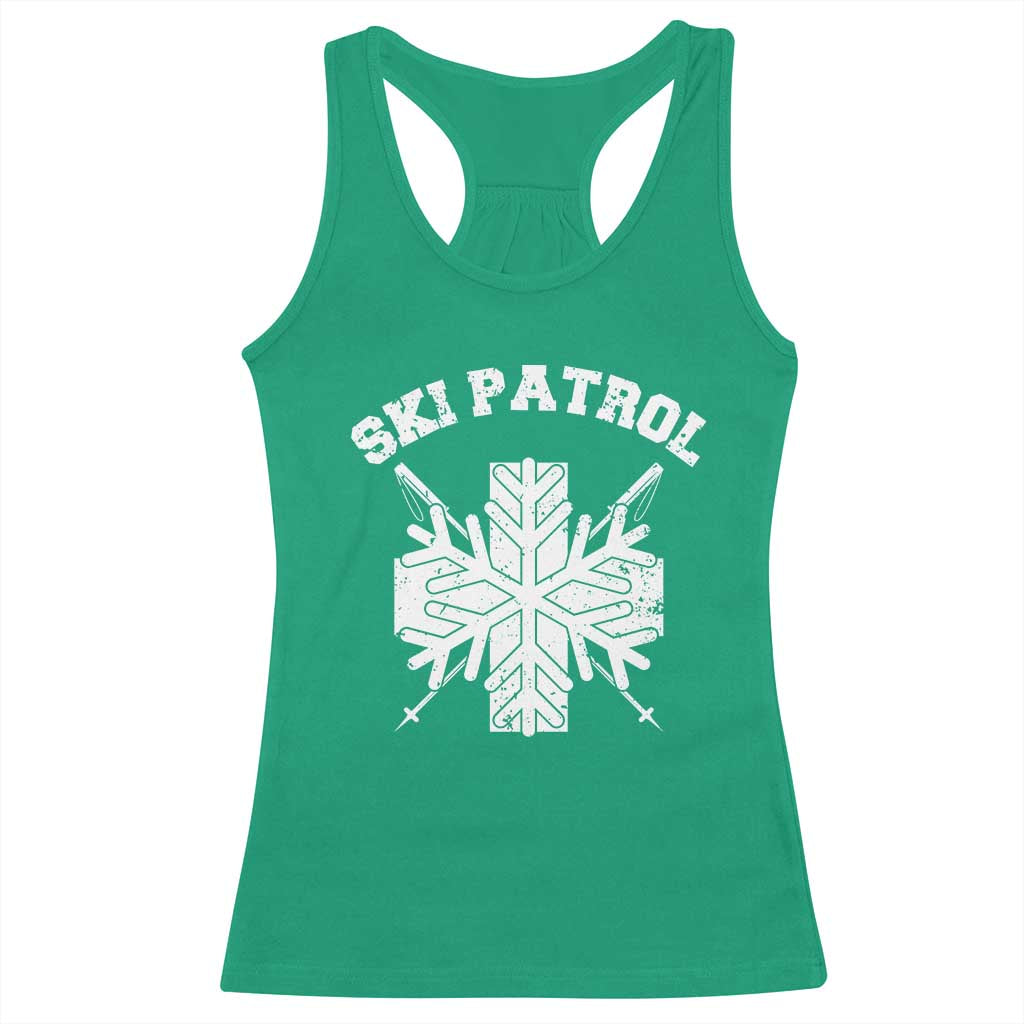 Ski Patrol Racerback Tank Top Mountain Rescue Winter Slopes Skiing Snowboarding TS11 Irish Green Print Your Wear