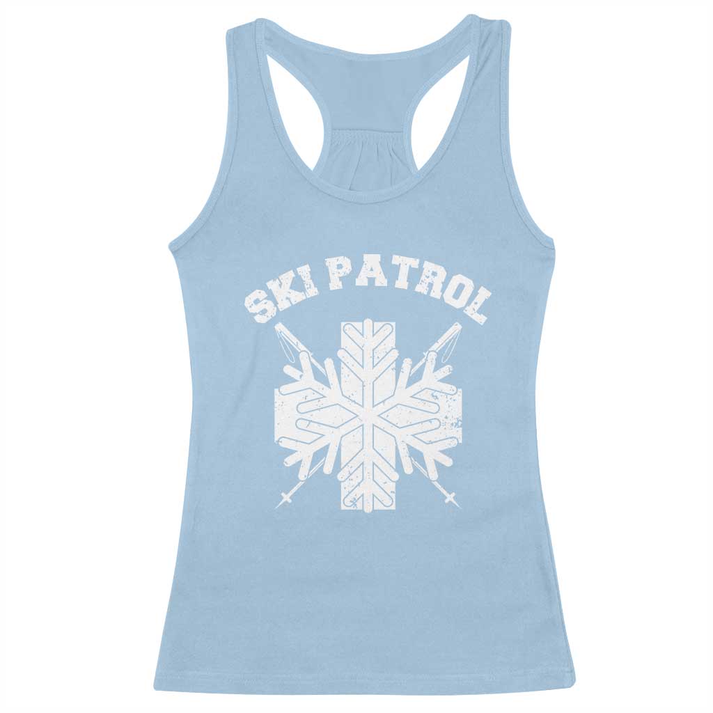 Ski Patrol Racerback Tank Top Mountain Rescue Winter Slopes Skiing Snowboarding TS11 Light Blue Print Your Wear