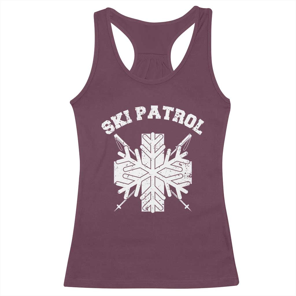 Ski Patrol Racerback Tank Top Mountain Rescue Winter Slopes Skiing Snowboarding TS11 Maroon Print Your Wear